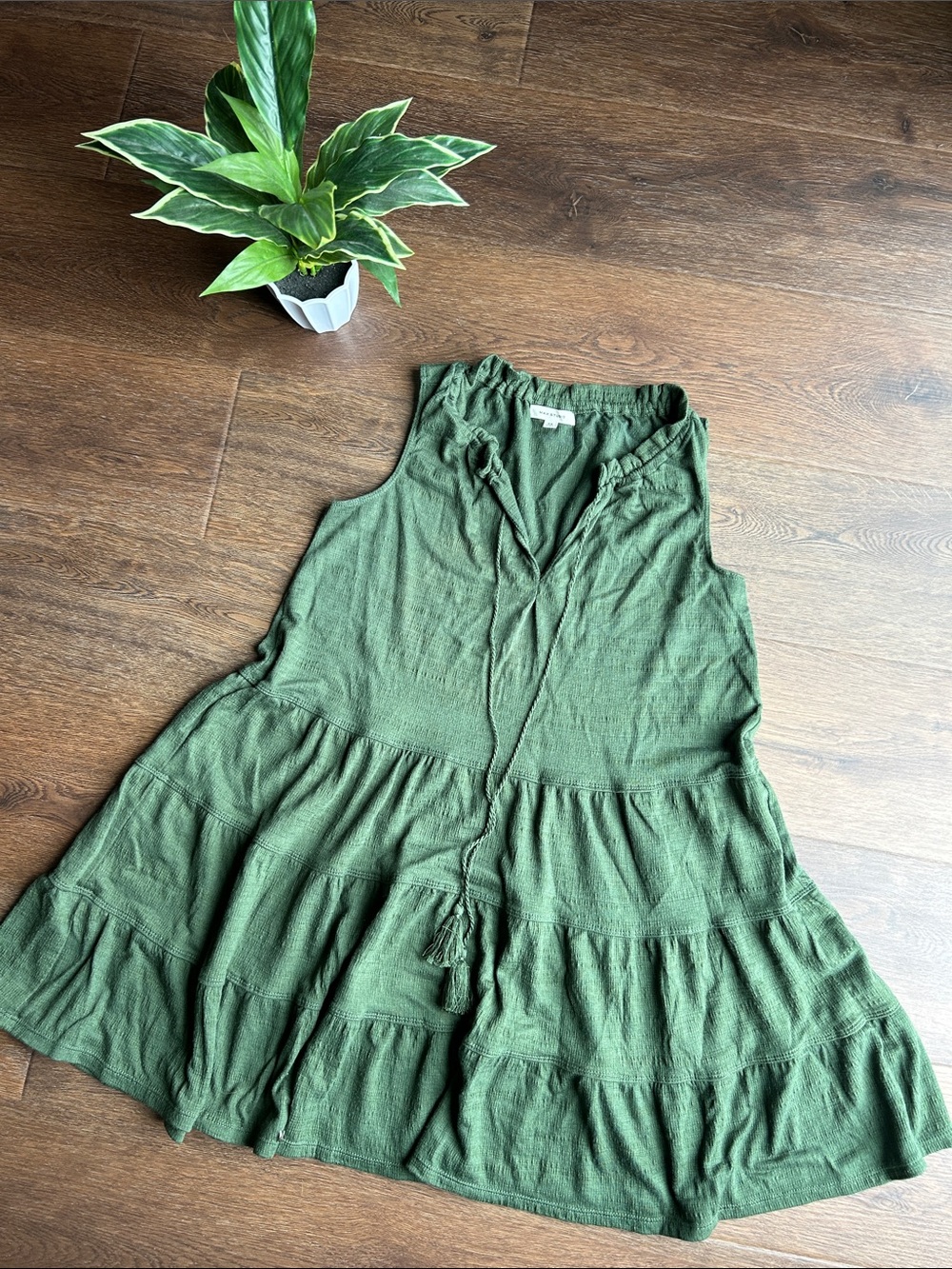 Max Studio Green Dress with Tassels | Green Dress | Dark Green Dress